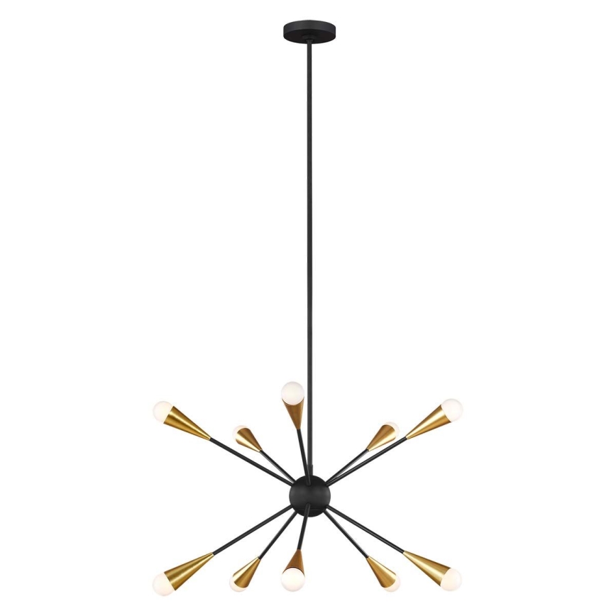 Feiss - Candeeiro suspenso LED JAX 10xG9/3W/230V preto/dourado