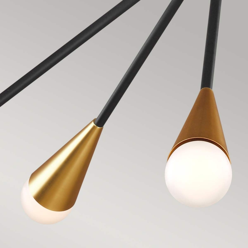 Feiss - Candeeiro suspenso LED JAX 10xG9/3W/230V preto/dourado