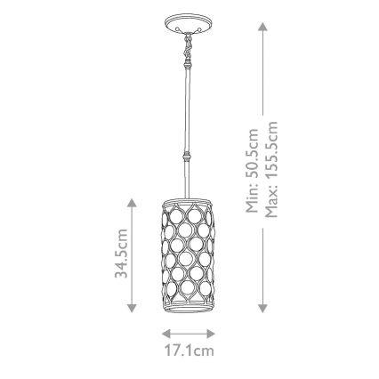 Feiss - Candeeiro suspenso LUCIA 1xE27/60W/230V