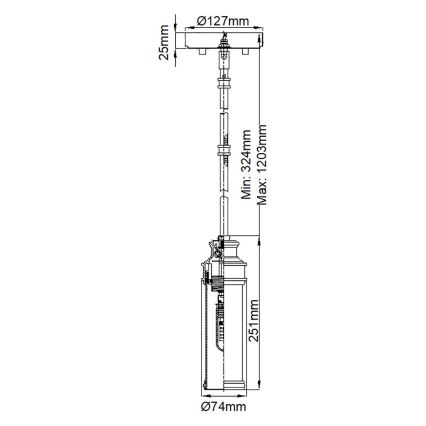 Feiss - Candeeiro suspenso para casa de banho LED PAYNE 1xG9/3W/230V IP44