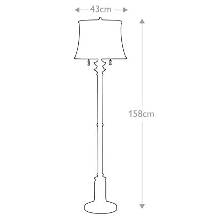 Feiss - Candeeiro de chão STATEROOM 2xE27/60W/230V prateado
