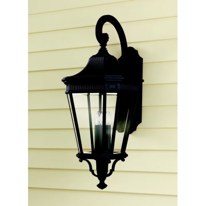 Feiss - Iluminação de parede exterior COTSWOLD LANE 3xE14/60W/230V IP44 preto
