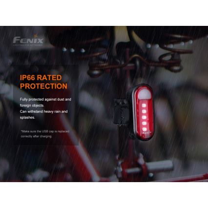 Fenix BC05RV20 - Lanterna LED recarregável de bicicleta LED/USB IP66 15 lm 120 hrs