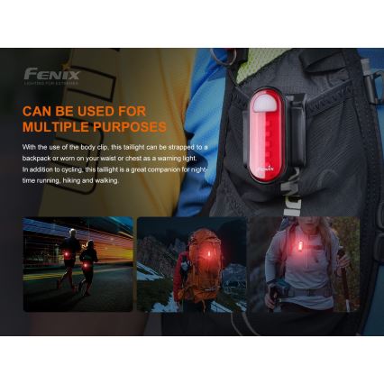 Fenix BC05RV20 - Lanterna LED recarregável de bicicleta LED/USB IP66 15 lm 120 hrs