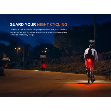 Fenix BC06R - Luz de bicicleta LED  recarregável e regulável LED/USB IP66 90 lm 24,5 h 560 mAh