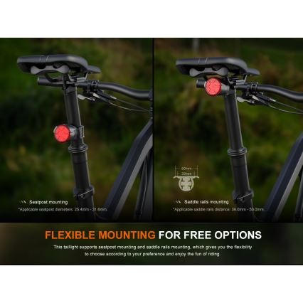 Fenix BC06R - Luz de bicicleta LED  recarregável e regulável LED/USB IP66 90 lm 24,5 h 560 mAh