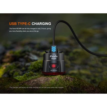 Fenix BC06R - Luz de bicicleta LED  recarregável e regulável LED/USB IP66 90 lm 24,5 h 560 mAh