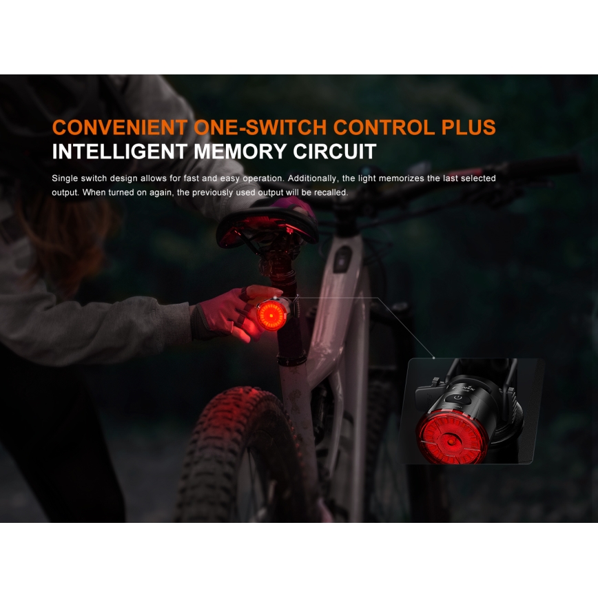 Fenix BC06R - Luz de bicicleta LED  recarregável e regulável LED/USB IP66 90 lm 24,5 h 560 mAh