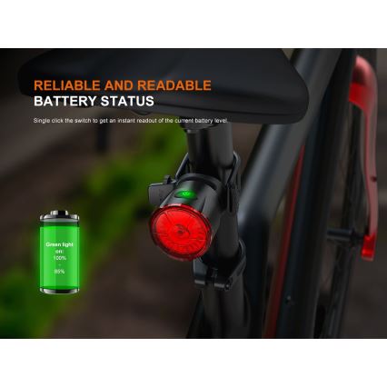 Fenix BC06R - Luz de bicicleta LED  recarregável e regulável LED/USB IP66 90 lm 24,5 h 560 mAh