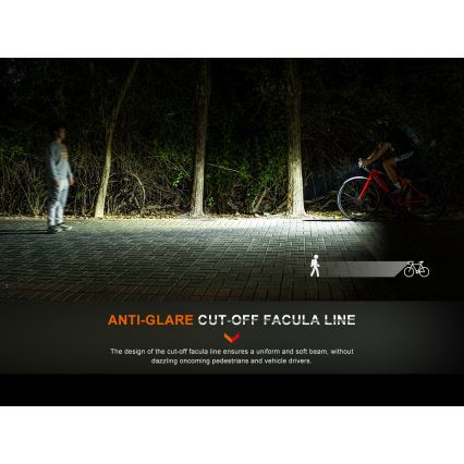 Fenix BC15R - LED Luz de bicicleta recarregável e regulável LED/USB IP66 400 brilhante 31,5 h 2600 mAh