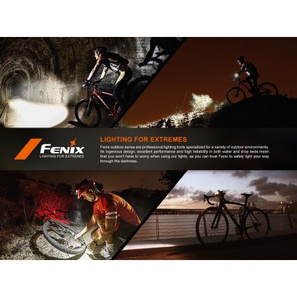 Fenix BC22R - Farol recarregável para bicicleta com LED e intensidade regulável, USB, 3400 mAh, IP66, 1400 lm, 41 h, preto