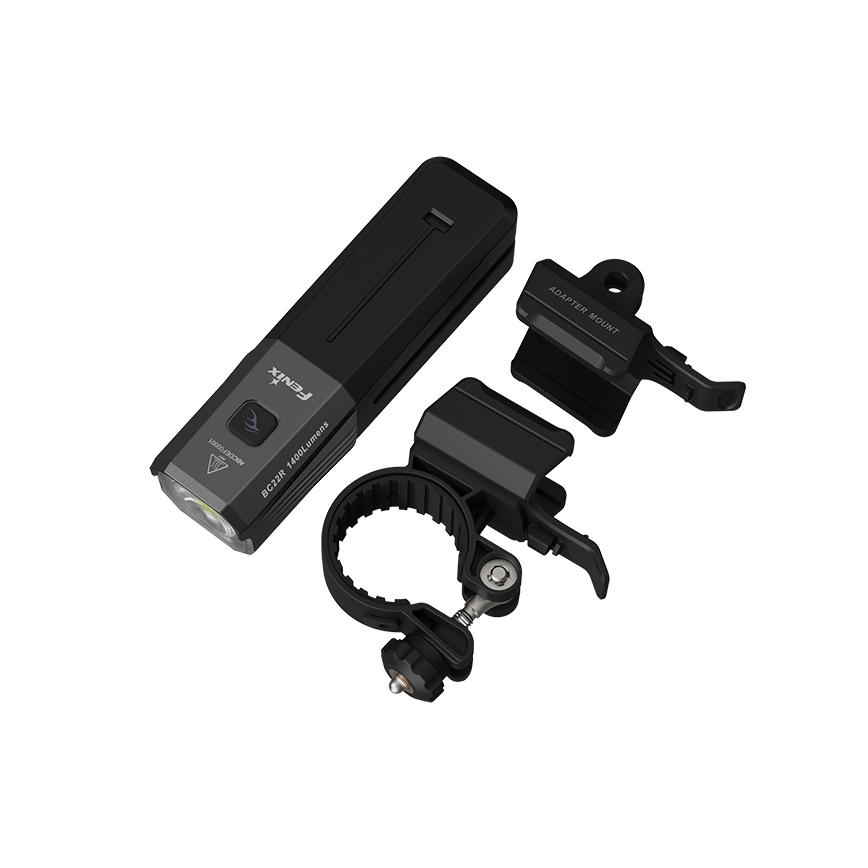 Fenix BC22R - Farol recarregável para bicicleta com LED e intensidade regulável, USB, 3400 mAh, IP66, 1400 lm, 41 h, preto
