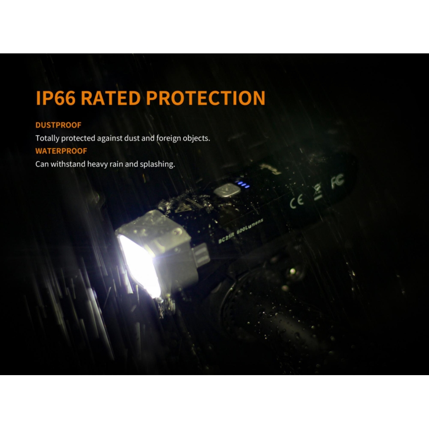 Fenix BC25R - Iluminação de bicicleta recarregável LED LED/USB IP66 600 lm 36 hrs