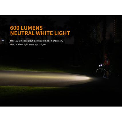 Fenix BC25R - Iluminação de bicicleta recarregável LED LED/USB IP66 600 lm 36 hrs