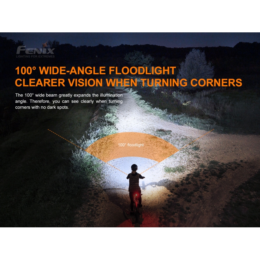 Fenix BC26R - Iluminação de bicicleta recarregável LED/USB IP68 1600 lm 65 hrs