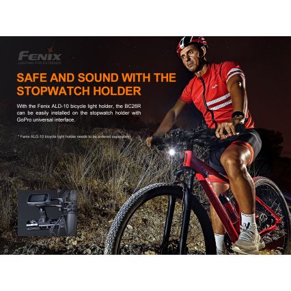 Fenix BC26R - Iluminação de bicicleta recarregável LED/USB IP68 1600 lm 65 hrs