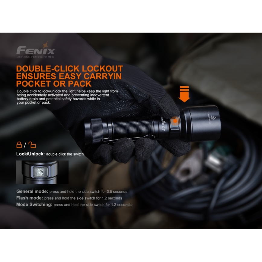 Fenix C7 - LED Lanterna recarregável com regulagem de brilho LED/1x21700 IP68 3000 lm 68 h