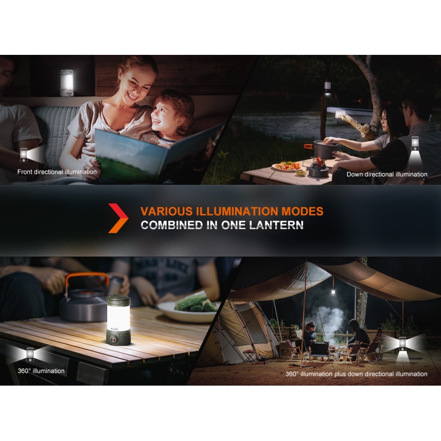 Fenix CL26RPROCAM - LED Regulação portátil recarregável candeeiro LED/USB IP66 650 lm 408 h 5000 mAh cinzento