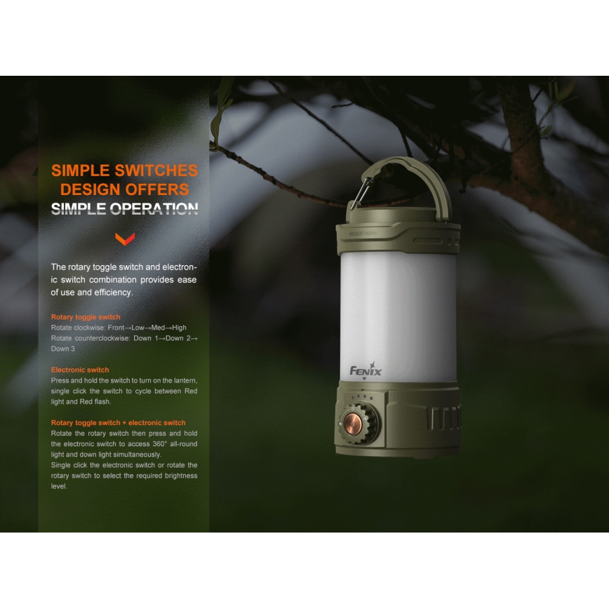 Fenix CL26RPROCAM - LED Regulação portátil recarregável candeeiro LED/USB IP66 650 lm 408 h 5000 mAh cinzento