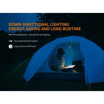 Fenix CL26RRED - Candeeiro portátil recarregável LED com regulação LED/USB/2xCR123A IP66 400 brilhante 400 h 2600 mAh laranja