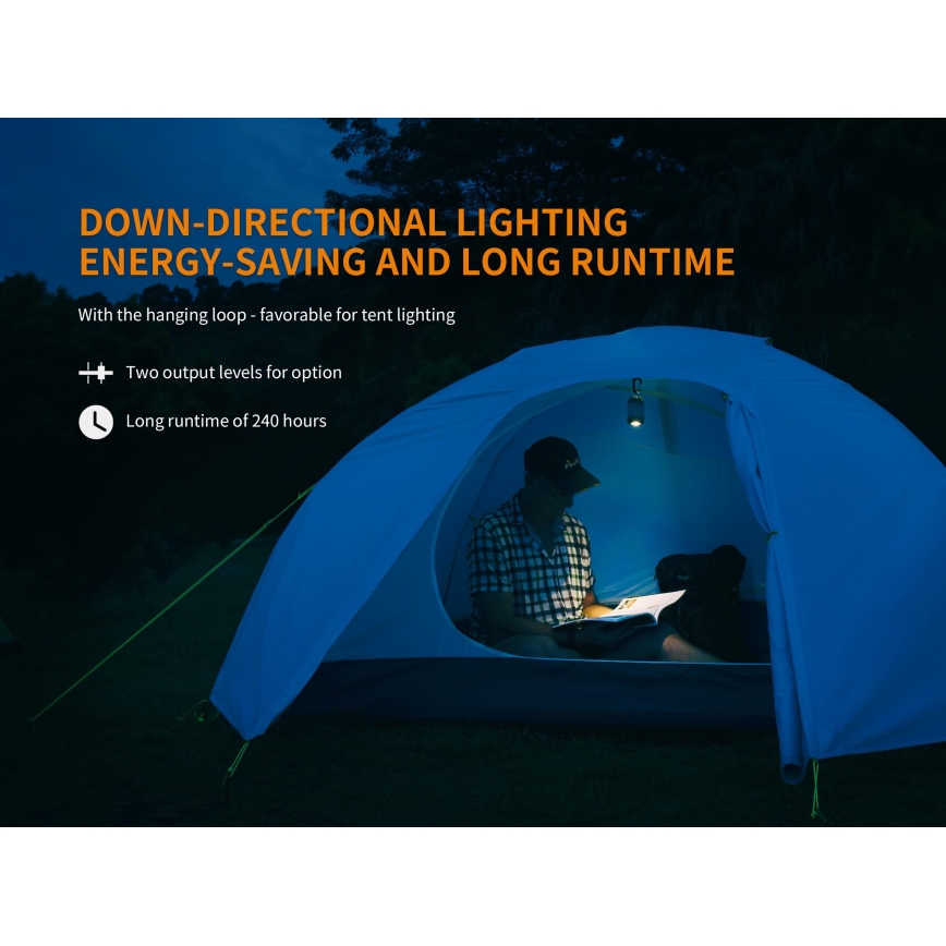 Fenix CL26RRED - Candeeiro portátil recarregável LED com regulação LED/USB/2xCR123A IP66 400 brilhante 400 h 2600 mAh laranja