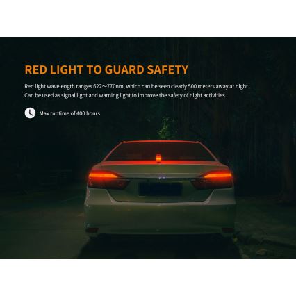 Fenix CL26RRED - Candeeiro portátil recarregável LED com regulação LED/USB/2xCR123A IP66 400 brilhante 400 h 2600 mAh laranja