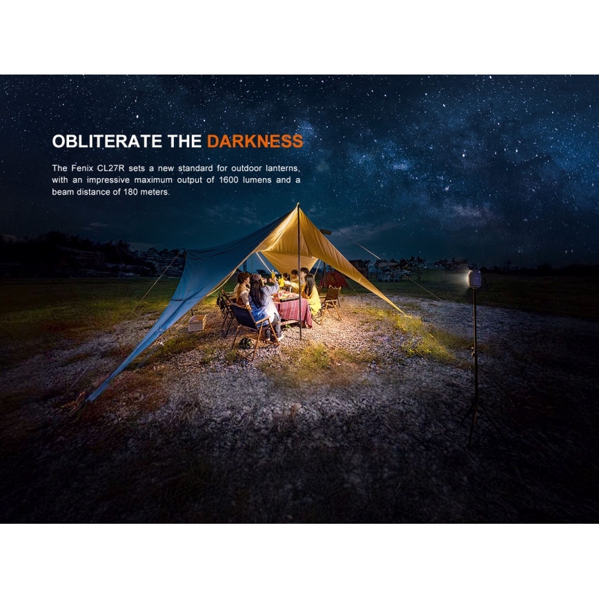 Fenix CL27RGRE - Iluminação LED com regulação LED/USB IP66 1600 brilhante 285 h 5000 mAh