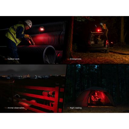 Fenix CL27RGRE - Iluminação LED com regulação LED/USB IP66 1600 brilhante 285 h 5000 mAh