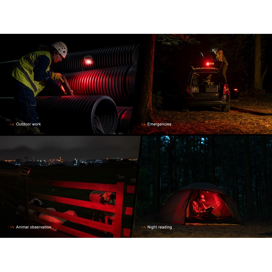 Fenix CL27RGRE - Iluminação LED com regulação LED/USB IP66 1600 brilhante 285 h 5000 mAh