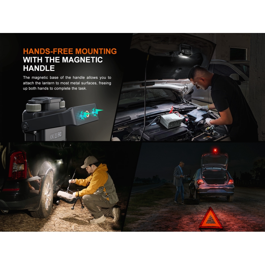 Fenix CL27RGRE - Iluminação LED com regulação LED/USB IP66 1600 brilhante 285 h 5000 mAh