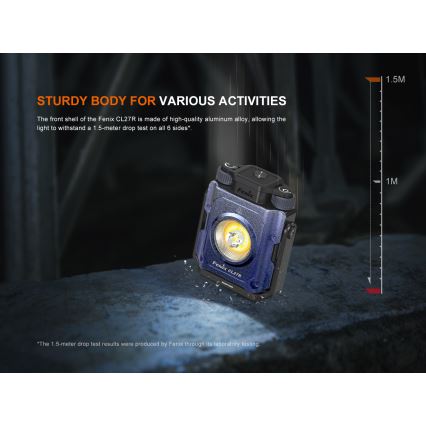 Fenix CL27RGRE - Iluminação LED com regulação LED/USB IP66 1600 brilhante 285 h 5000 mAh