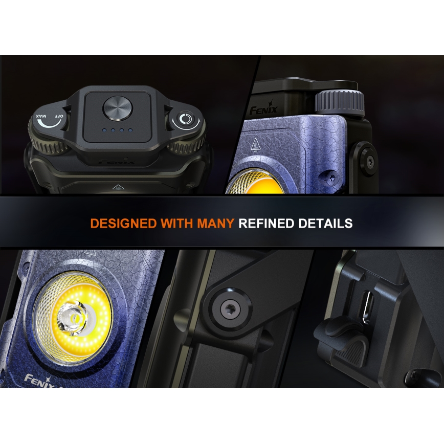 Fenix CL27RGRE - Iluminação LED com regulação LED/USB IP66 1600 brilhante 285 h 5000 mAh