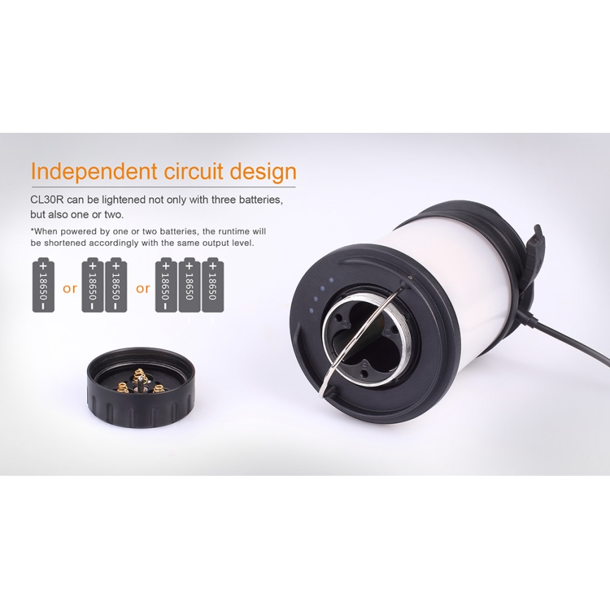 Fenix CL30R - Candeeiro portátil recarregável LED LED/USB/6xCR123A IPX7 650 lm 300 h 2600 mAh