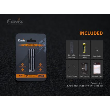 Fenix E01V20BLC - Lanterna LED LED/1xAAA IP68 100 lm 25 hrs
