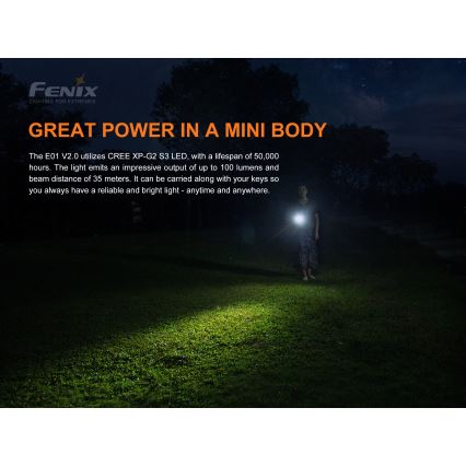 Fenix E01V20BLC - Lanterna LED LED/1xAAA IP68 100 lm 25 hrs