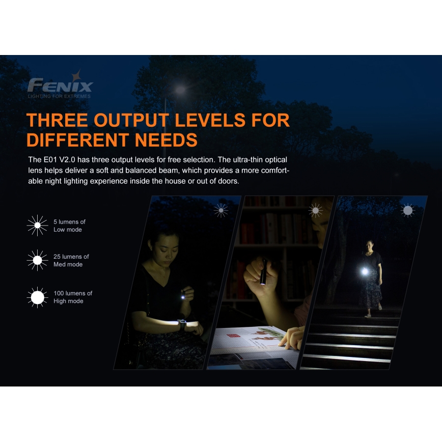 Fenix E01V20BLC - Lanterna LED LED/1xAAA IP68 100 lm 25 hrs