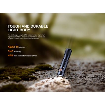 Fenix E05RBLC - Lanterna recarregável LED LED/USB IP68 400 lm 30 hrs