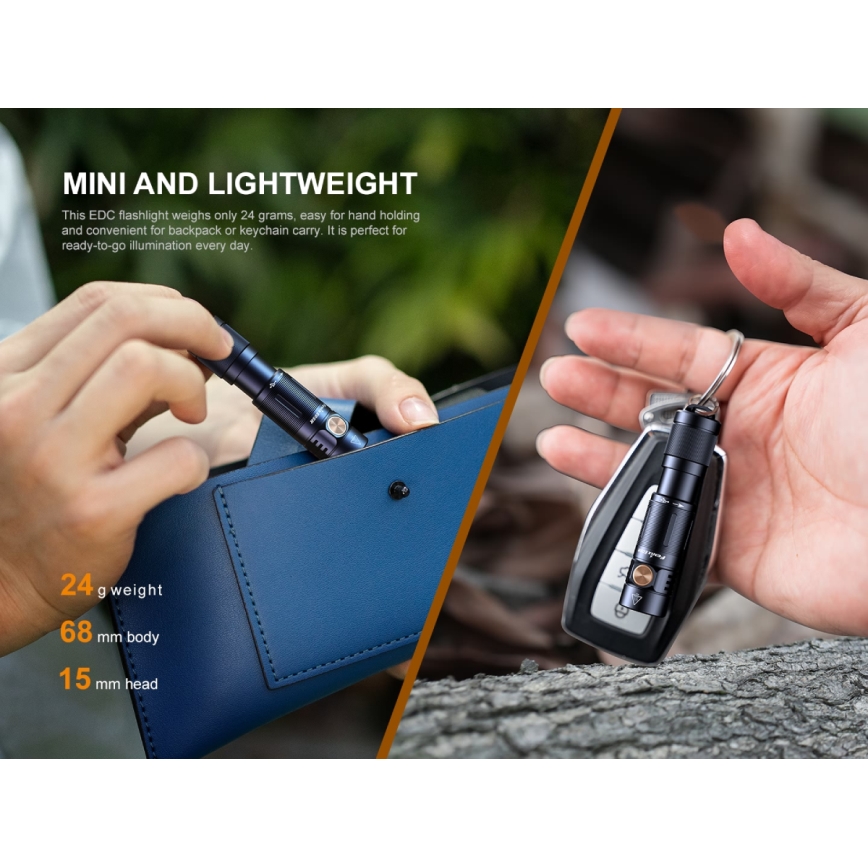 Fenix E05RBLC - Lanterna recarregável LED LED/USB IP68 400 lm 30 hrs