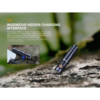 Fenix E05RBLC - Lanterna recarregável LED LED/USB IP68 400 lm 30 hrs