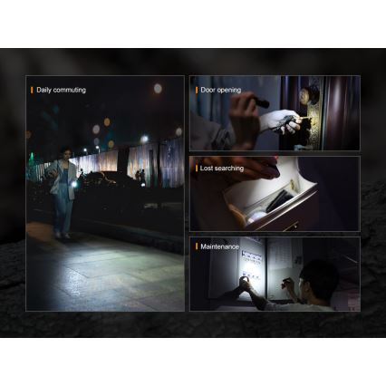 Fenix E05RBLC - Lanterna recarregável LED LED/USB IP68 400 lm 30 hrs