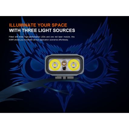 Fenix E06RGRY - Lanterna LED com regulação UV LED/USB IP66 700 brilhante 60 h 750 mAh cinzento