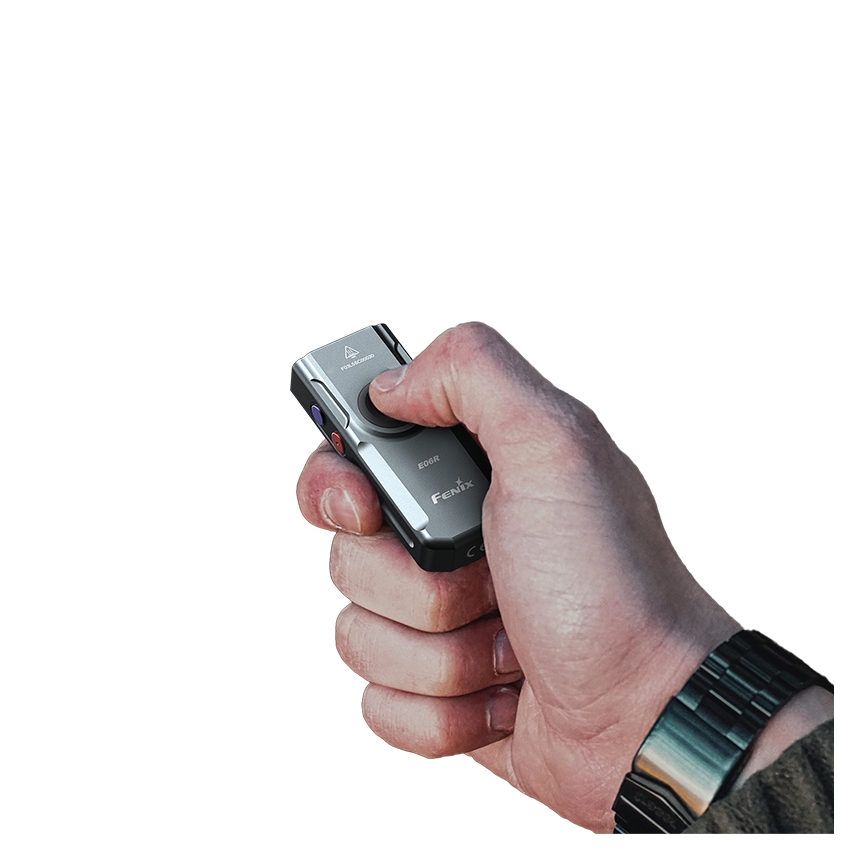 Fenix E06RGRY - Lanterna LED com regulação UV LED/USB IP66 700 brilhante 60 h 750 mAh cinzento