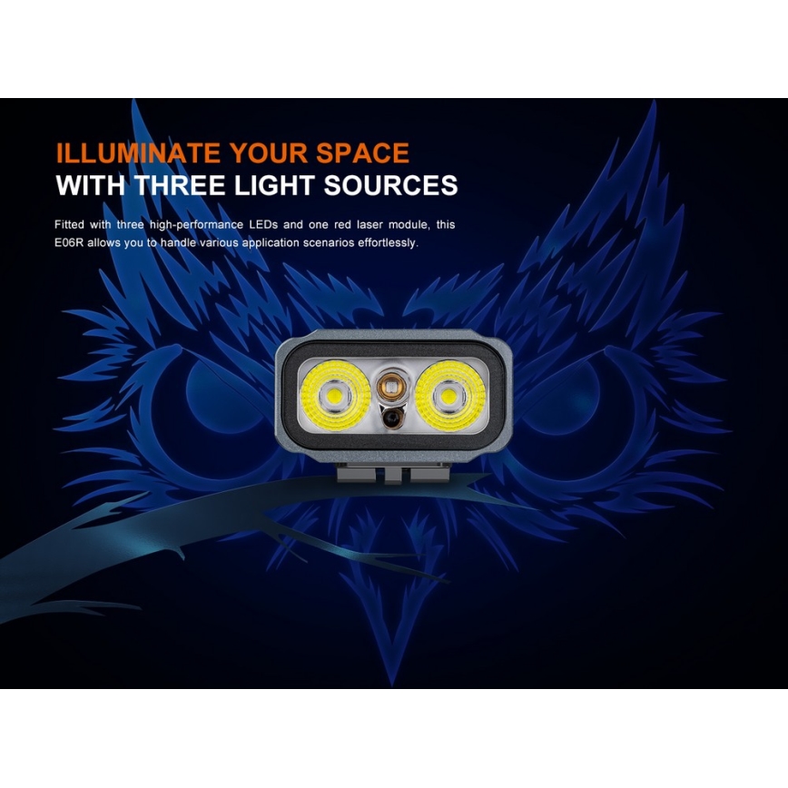 Fenix E06RTKS - Lanterna LED com regulação UV LED/USB IP66 700 lm 60 h 750 mAh turquesa