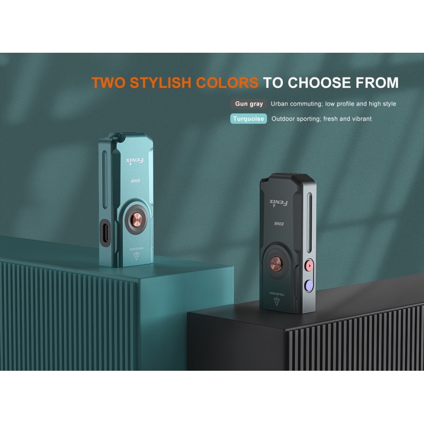 Fenix E06RTKS - Lanterna LED com regulação UV LED/USB IP66 700 lm 60 h 750 mAh turquesa