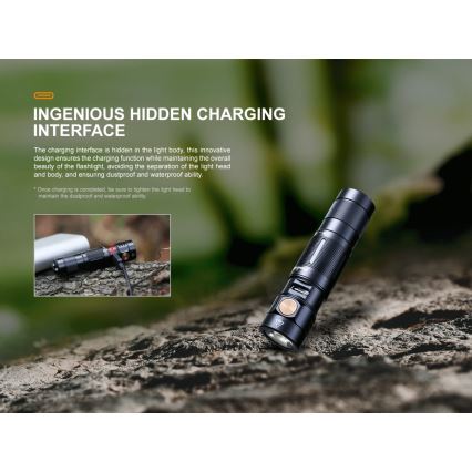 Fenix E09R - Lanterna recarregável LED LED/USB IP68 600 lm 70 hrs