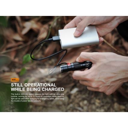 Fenix E09R - Lanterna recarregável LED LED/USB IP68 600 lm 70 hrs