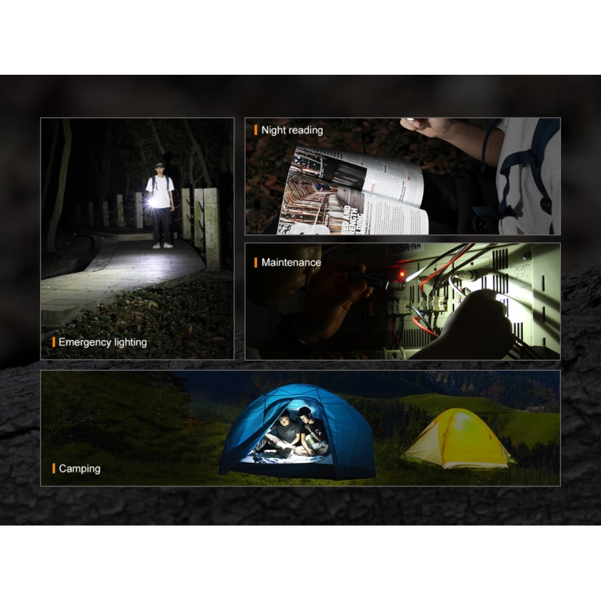 Fenix E09R - Lanterna recarregável LED LED/USB IP68 600 lm 70 hrs