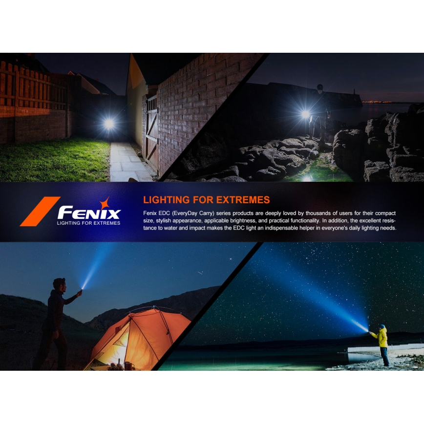 Fenix E18RV20800 - Lanterna LED recarregável com regulação de intensidade LED/USB/1xCR123A 800 mAh IP68 1200 lm 200 h preta