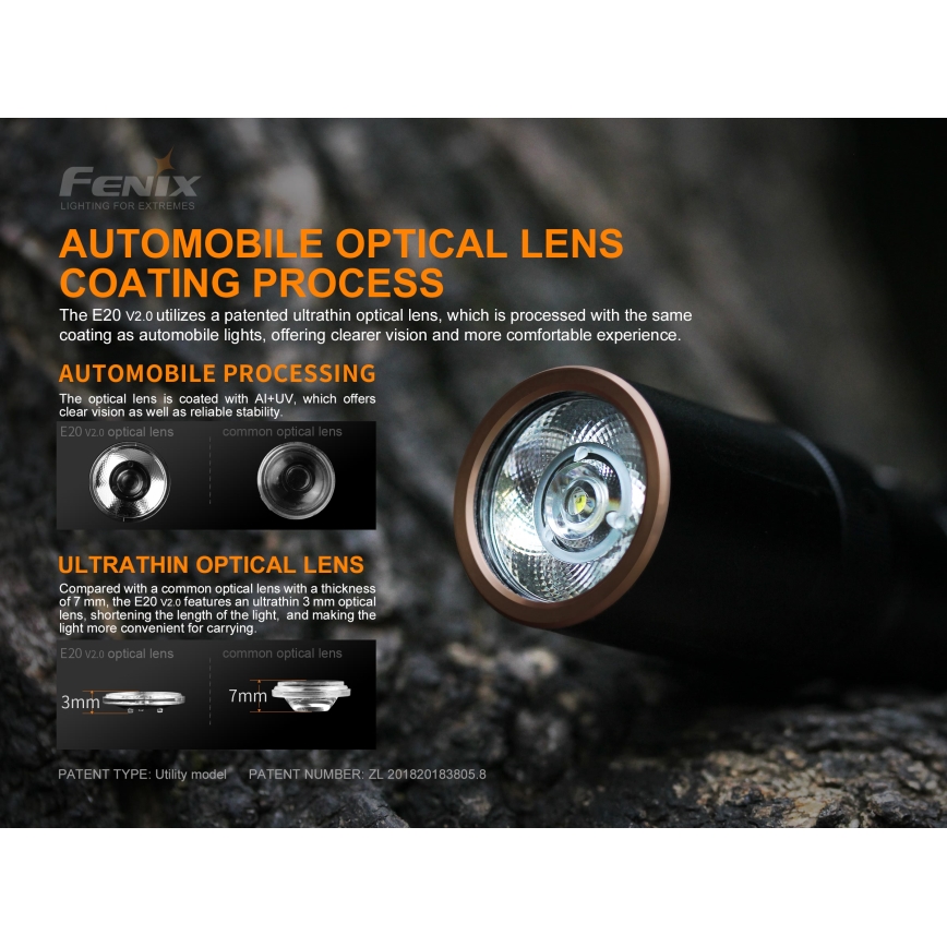 Fenix E20V20 - Lanterna LED LED/2xAA IP68 350 lm 200 hrs