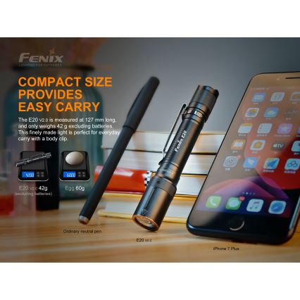 Fenix E20V20 - Lanterna LED LED/2xAA IP68 350 lm 200 hrs